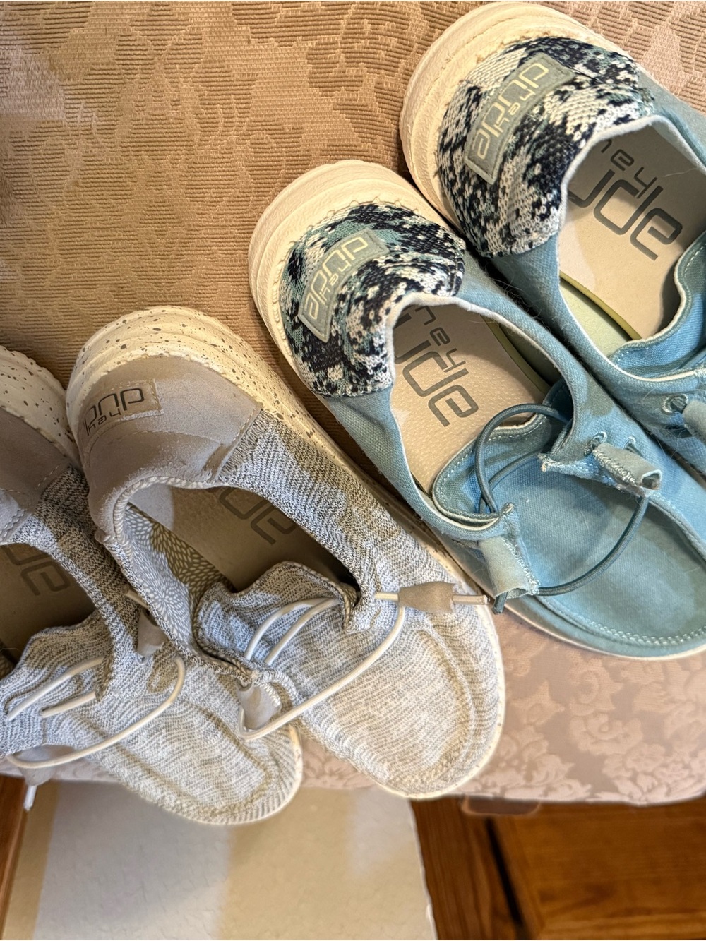 Hey Dude Slip-On Sneakers in teal and gray
